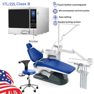 Dental Unit Chair Computer Controlled DC Motor+Stool /Autoclave Steam Sterilizer - Picture 1 of 50