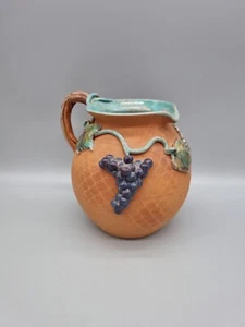 A Vintage Wine Carafe Grapes Vine Hand-Painted Relief Decanter, Old Patagonia? - Picture 1 of 13