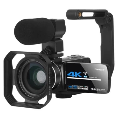 Digital 4K Hd Video Camera WiFi Recorder Camcorder 56MP 18X Black DV Handycam - Image 1 of 4