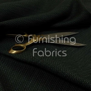 New Colourful Textured Flame Treated Chenille Plain Upholstery Fabric In Black - Picture 1 of 4