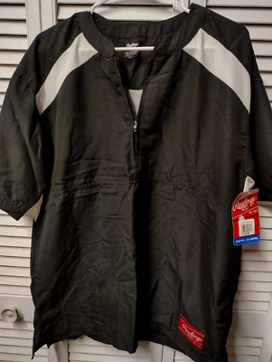 Rawlings Boys Black Shirt SZ Youth/XL Zip Neck Baseball Sports NWT - Image 1 of 4