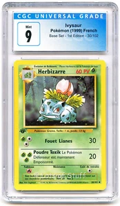 CGC 9 MINT French Ivysaur / Herbizarre Base 1st Edition 1999 Pokemon 30/102 -53 - Picture 1 of 2