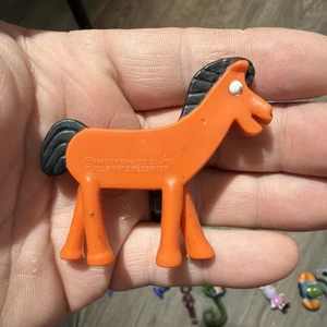 Vintage Prema Toys Gumby Pokey orangefarbenes Pferd 2,5" lang Super-Flex Figur - Bild 1 von 2