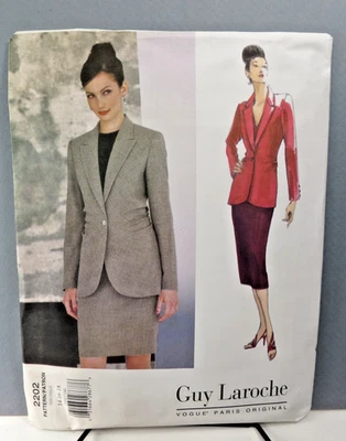 Vogue Paris VTG 1998 Pattern Guy Laroche Business Suit #2202 Uncut 14-16-18 - Image 1 of 3