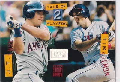 TIM SALMON & J.T. SNOW Angels Baseball Card 1994 Topps TSC $$ RARE 1st DAY ISSUE - Image 1 of 2