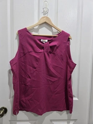 Kathleen Kirkwood Women's XL sleeveless blouse; dark pink - Image 1 of 4