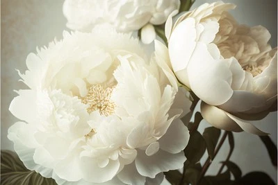 Canvas Art White Flowers In Bloom Floral Flower Wall Picture Poster Print - Image 1 of 4