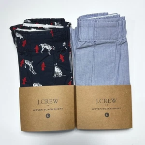 J Crew Boxershorts Herren LARGE 2 Paar Fire Hydrant Dalmatiner einfarbig blau Boxershorts - Bild 1 von 2