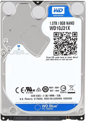 WD 1TB ‎SSHD Hybrid Drive 2.5" 8GB NAND Cache 9.5mm WD10J31X - Brand New Sealed - Image 1 of 4