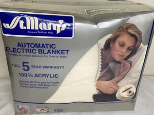 NOS St Mary's Automatic Electric Acrylic Blanket Full Size 72x84 Champagne - Picture 1 of 7