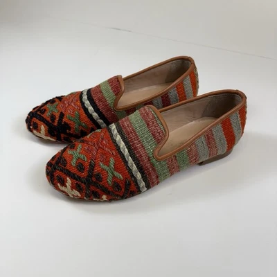 Мужские мокасины Kilim ручная работа кожаная подошва Tribal без шнуровки EU45 US11 - Изображение 1 из 4