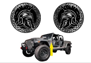 2x Spartan Rated Helmet Car Fender Badges Car Emblem fits JEEP GLADIATOR 4x4 SUV - Picture 1 of 12