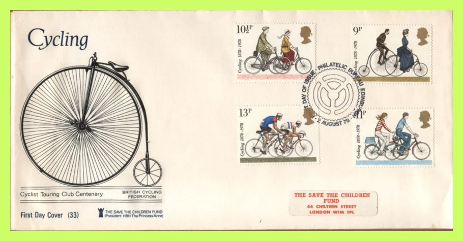 G.B. 1978 Cycling set on Save the Children First Day Cover, Bureau - Image 1 of 1