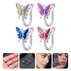  4 PCS Women's Butterfly Nose Clip Copper Non-Penetrating Nose Rings