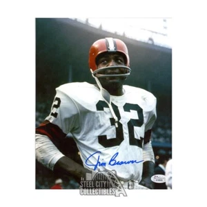 Jim Brown Autographed Cleveland 8x10 Football Photo -JSA (Standing W/ Helmet On) - Picture 1 of 1