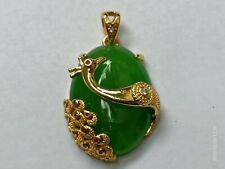 Delicate and Elegant 18K Gold Jade Gemstone Phoenix Pendant Necklace