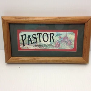 Pastor Preacher Framed Wall Art Gift Religious Christian Placque Scripture Bible - Picture 1 of 10