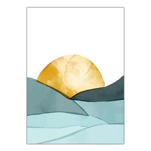 Canvas Canvas Canvas Frame Poster - Abstract Landscape Watercolor Painted A0014-D0019 - Picture 1 of 19