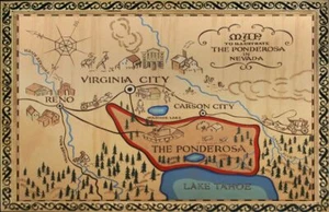 BONANZA T.V. SHOW REPLICA *PONDEROSA MAP* POSTER - Picture 1 of 1