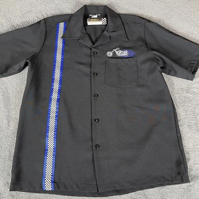 Vintage Men’s Johnny Suede Motorcycle Black Button Up Shirt Made In USA NWT - Image 1 of 4