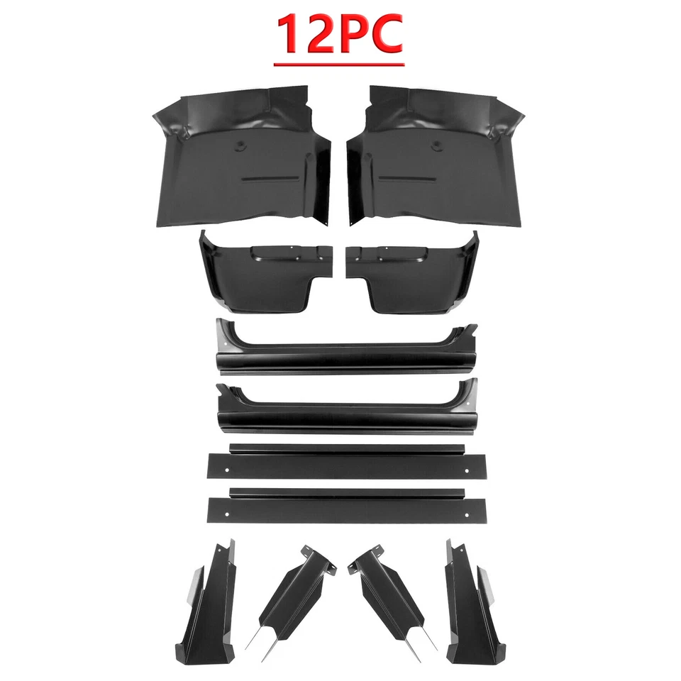 FOR 67-72 Chevy C10 GMC Truck Cab Corner Rocker Panel Cab Mount Floor Pan 12-PCS Foto 1 de 4