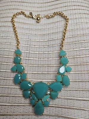 Kate Spade Gold Plate Color Pop Bib Necklace Aqua Green/blue Gold - Image 1 of 4