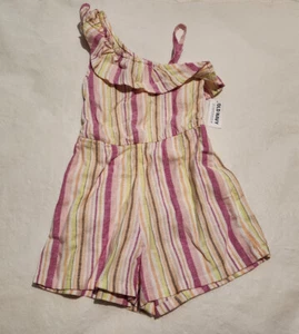 NWT Old Navy Girls Striped Ruffled Romper - Picture 1 of 1