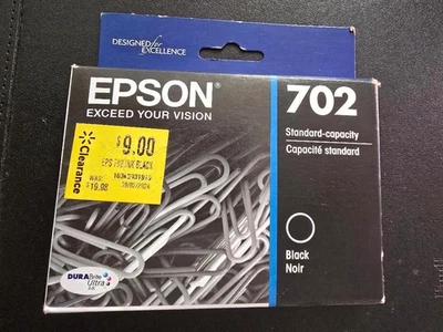 Cartucho de tinta negro Epson 702 genuino sellado nuevo T702120 12/25 Foto 1 de 3