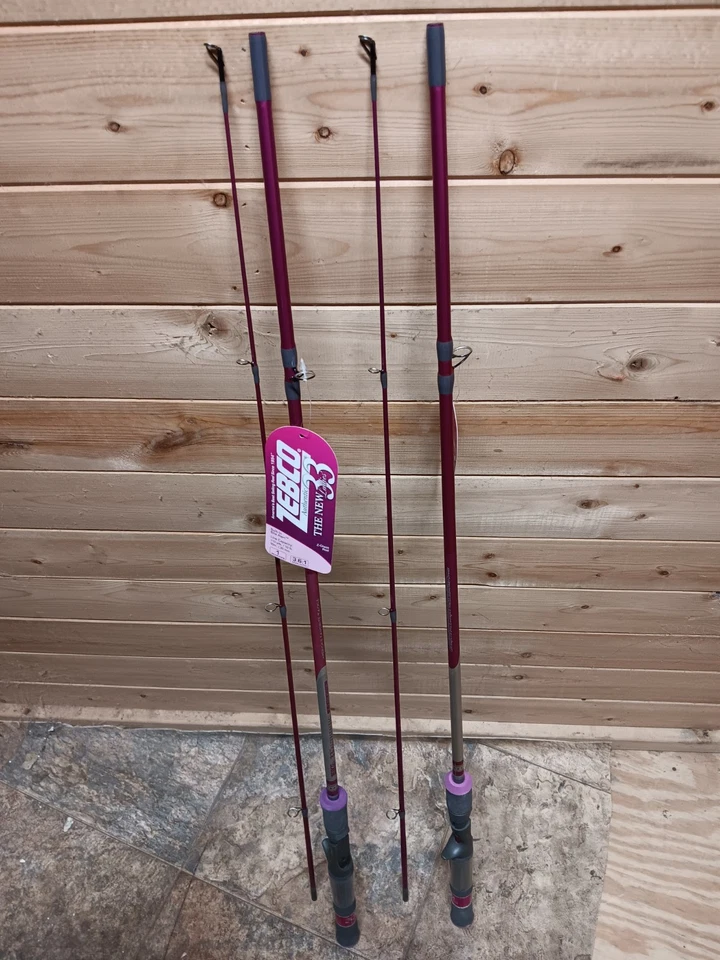 2 Zebco Ladies Authentic 33.  6' Medium 2 Piece Casting Rod - Image 1 of 1