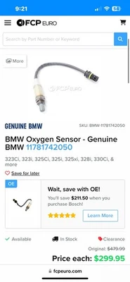 Sensor de oxígeno BMW 11781742050 original OEM Foto 1 de 4