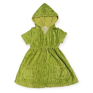 Ella Moss Girls Size 6X EUC Green Hooded Terry Cloth Cover-up Dress Summer Beach - Picture 1 of 6