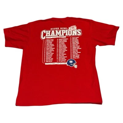 Camiseta De Colección NEW YORK GIANTS SUPERBOWL XLII Reebok Roja Manga Corta Para Hombre L Foto 1 de 4