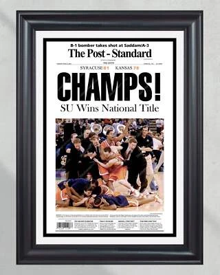 2003 Syracuse Orangemen NCAA College Basketball Champions Framed Front Page News Foto 1 de 4
