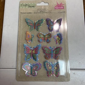 Crafters square stickers butterflies 9 pieces PopUp - Picture 1 of 5