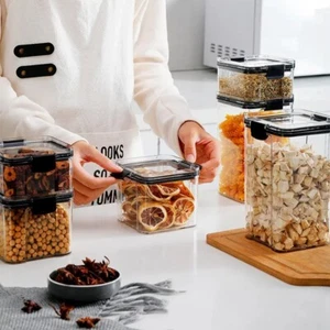 Fridge Kitchen Storage Container Box Stackable Transparent Airtight Food Storage - Picture 1 of 4