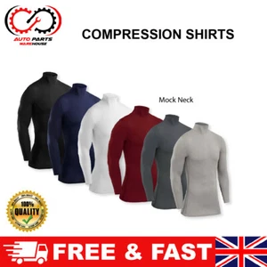 PowerLayer Compression Base Layers Mens Boys Mock Neck Top Running Sports - Picture 1 of 34