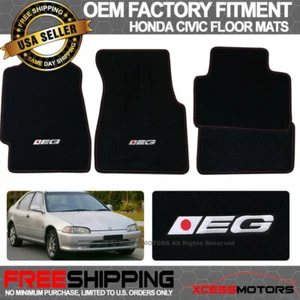 Se adapta a los tapetes delanteros traseros de nailon 92-95 Honda Civic OE con logotipo personalizado - Imagen 1 de 5