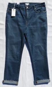 NEU $ 128 GUTE AMERICAN US 12 31 blau Stretch Denim gerade Beine Jeans roher Saum - Bild 1 von 7