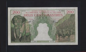 FRENCH INDOCHINA / VIETNAM 200 PIASTRES = 200 Dong 1953 P-109 XF+++ - Picture 1 of 2