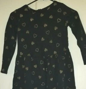 CIRCO Girls Black Ebony Dress Size 6X with gold hearts. - Picture 1 of 4