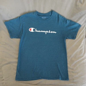 Champion Men's Size Medium M T-Shirt Heather Blue Jersey Crewneck Tee - Picture 1 of 6