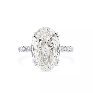 Natürlicher weißer Diamant Ring 5,35 kt GIA-zertifiziert Ovalschliff H VVS2 Reinheit - Bild 1 von 7