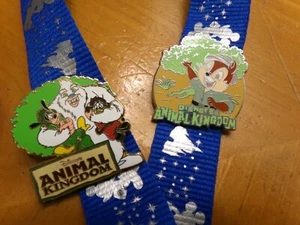 COLLECTION RARE RETIRED DISNEY WORLD LANYARD + ANIMAL KINGDOM PINS LIMITED EDIT. - Picture 1 of 8
