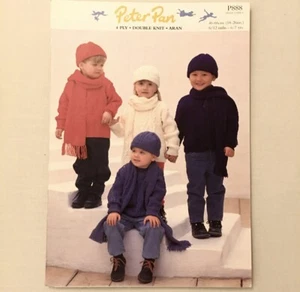 888 - Peter Pan Wendy - Children's Double Knitting Hat, Scarf & Jumper - Picture 1 of 2
