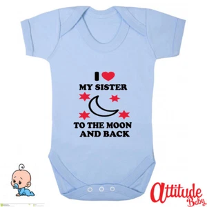 Divertido bebé crece-impreso-amo a mi hermana al baby shower regalos-regalos para bebé - Imagen 1 de 3