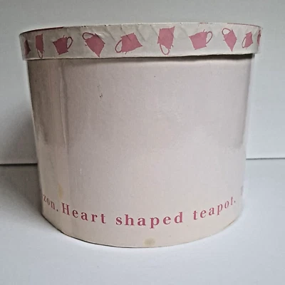 Yedi 2010 Inside Out Heart Shaped 32oz Teapot Turquoise Blue/Platinum Trim Boxed - Image 1 of 4