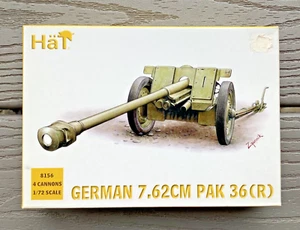 HAT 1/72 WW II German 7.62 cm. Pak 36 (R) 4 Anti Tank Guns W/ Crews # 8156 NIB - Picture 1 of 8
