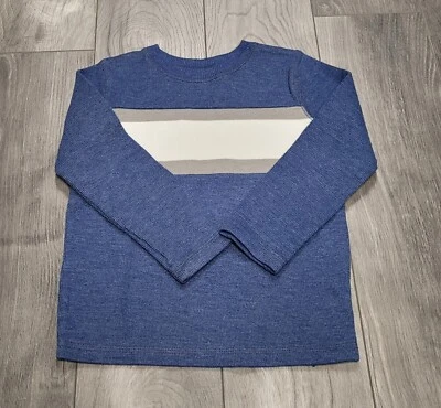 Suéter de manga larga Jumping Beans para niños talla 5 azul con rayas blancas/grises Foto 1 de 4