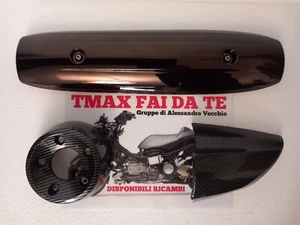 KIT PROTEZIONE PARACALORE SCARICO MARMITTA TMAX 500 2008 2011 CARBON LOOK BRONZO - Foto 1 di 5