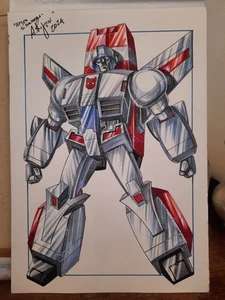 Original Jetfire Comic Sketch Transformers G1 Art Sketched By Aurelio Rigoni - Bild 1 von 4